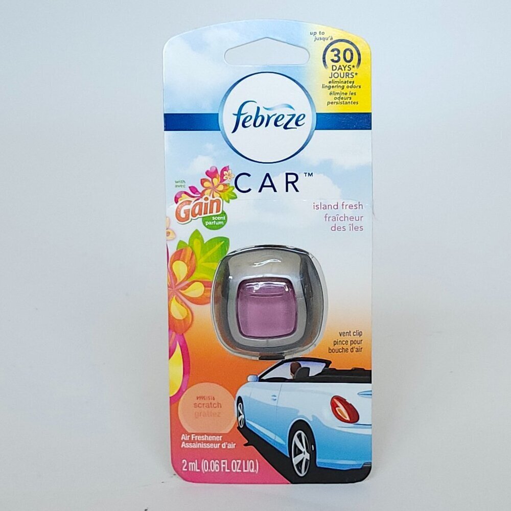 FEBREZE Car Vent Clip GAIN Scent Island Fresh BNIP 2ml